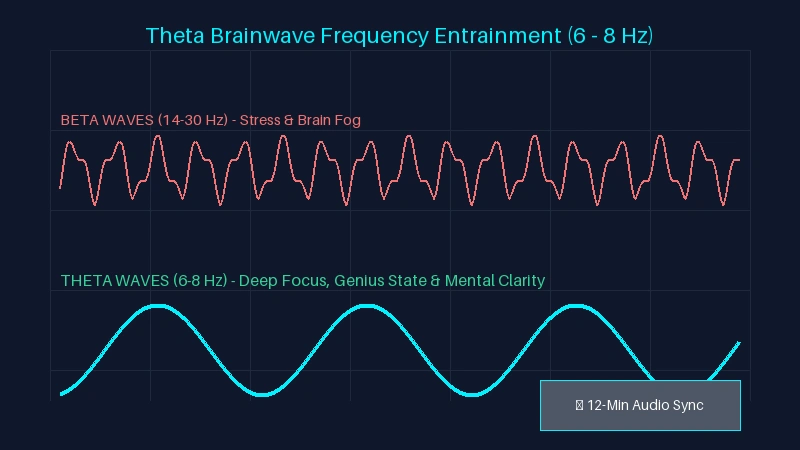 Brainwave Frequency Diagram comparing Beta stress waves with Theta focus wave